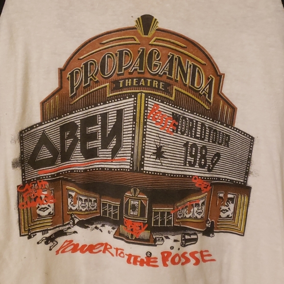 S Womens Obey 3/4 Sleeve Top. - Picture 2 of 4